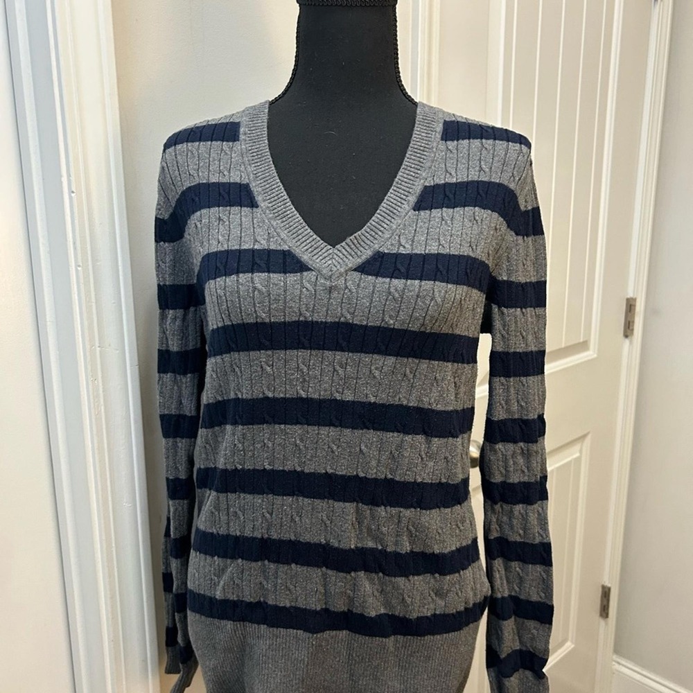 VTG Tommy Hilfiger Sweater Women's SIze XL Y2K Preppy 90s V Neck